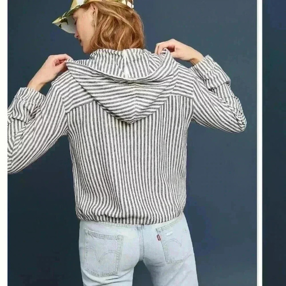 Sanctuary Nova Hooded Jacket Tiki Stripe Womens Size Small Anthropologie - Picture 15 of 16